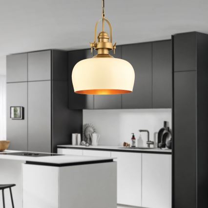 MONZA viseča svetilka 1xE27/40W/230V, premer 30 cm, krema/bronza