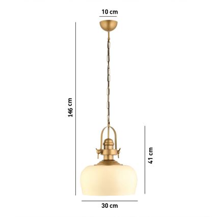 MONZA viseča svetilka 1xE27/40W/230V, premer 30 cm, krema/bronza