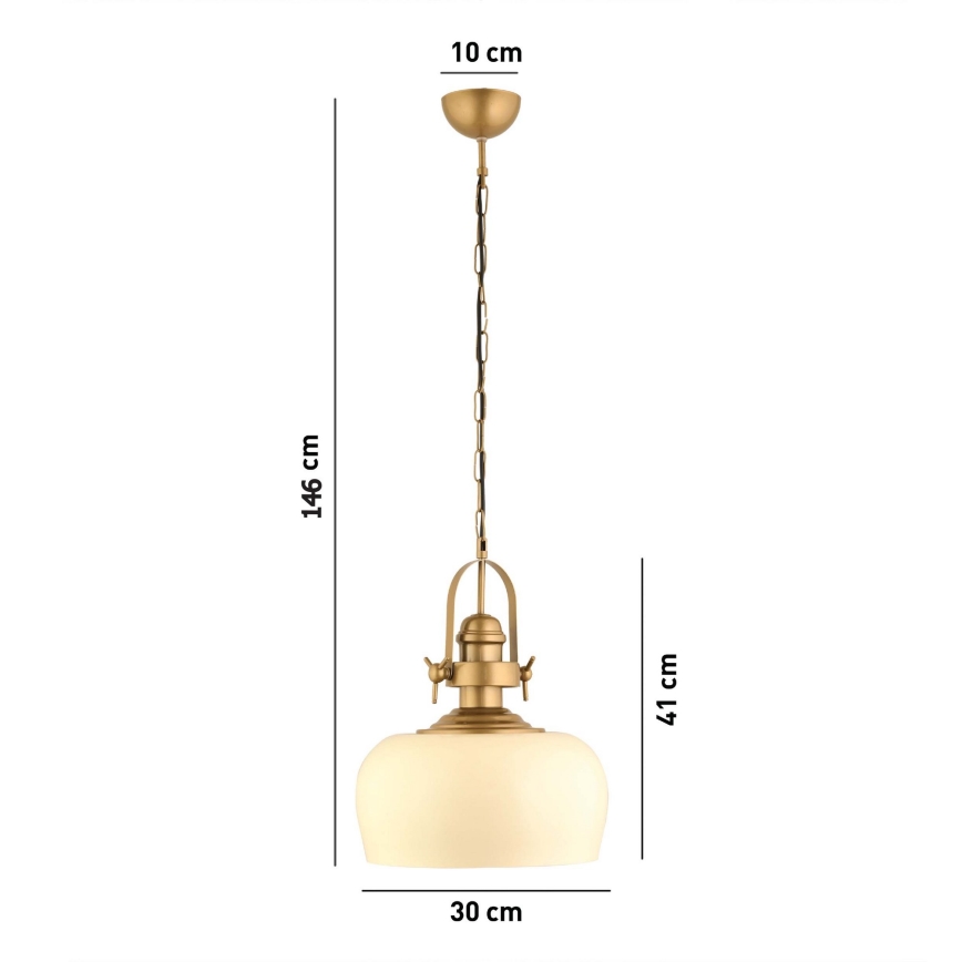 MONZA viseča svetilka 1xE27/40W/230V, premer 30 cm, krema/bronza