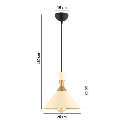 MONZA viseči luster 1xE27/40W/230V Ø 25 cm krem/bronza