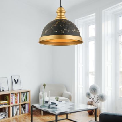 MONZA viseči luster 1xE27/40W/230V Ø 29 cm črna/bronzna