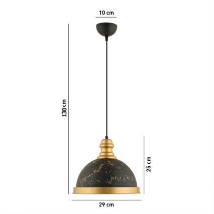 MONZA viseči luster 1xE27/40W/230V Ø 29 cm črna/bronzna