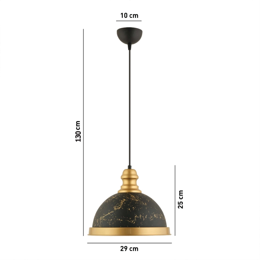 MONZA viseči luster 1xE27/40W/230V Ø 29 cm črna/bronzna