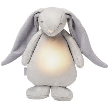 Moonie - Otroška majhna nočna svetilka zajček silver