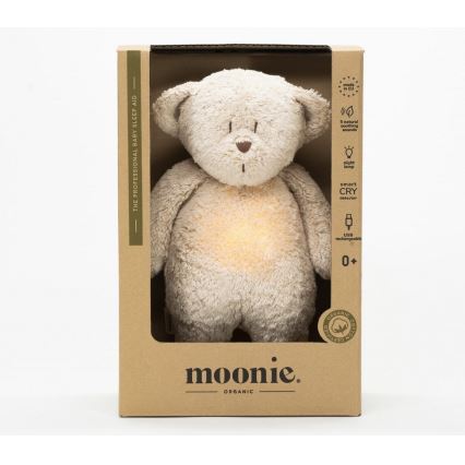 Moonie - Plišasta igrača z melodijo in svetilko medvedek 2.0 organic barva peska