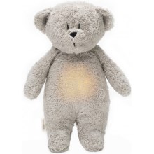Moonie - Plišasta igrača z melodijo in svetilko medvedek organic siva natur