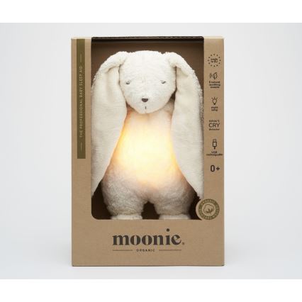 Moonie - Plišasta igrača z melodijo in svetilko zajček 2.0 organic polar