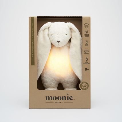 Moonie - Plišasta igrača z melodijo in svetilko zajček organic polar natur