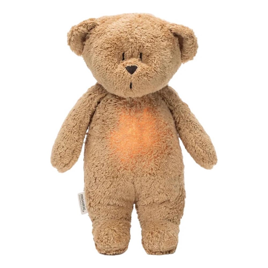 Moonie - Snuggle buddy z melodijo in lahkim medvedkom organski cappuccino natur