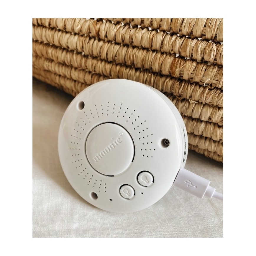 Moonie - Snuggle buddy z melodijo in lahkim medvedkom organski cappuccino natur