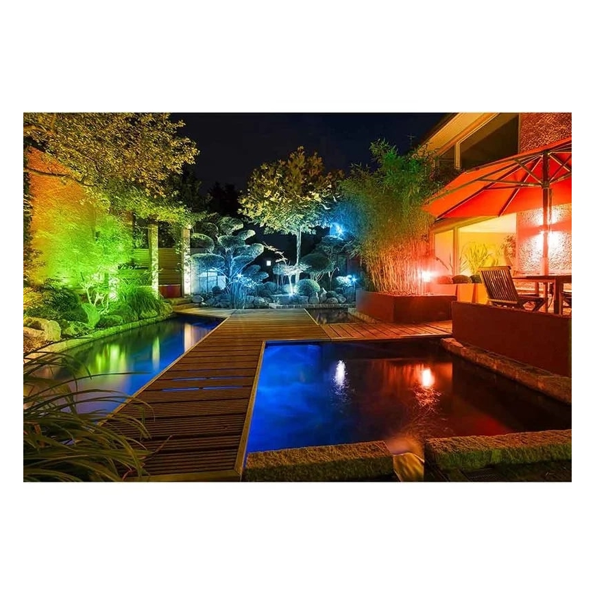 Müller-Licht - LED RGBW zatemnjen zunanji reflektor LED/10W/230V IP65 + Daljinski upravljalnik