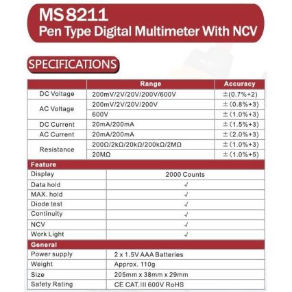 Multimeter 2xAAA