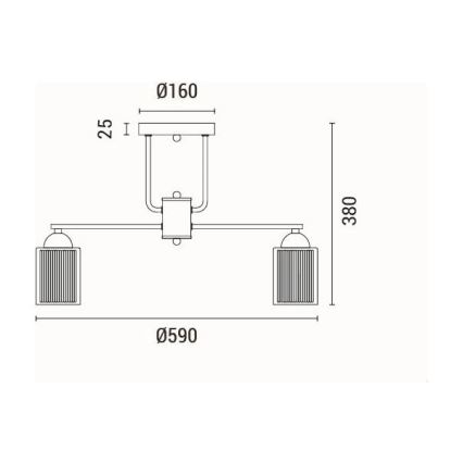 Nadgradni lestenec 3xE27/60W/230V