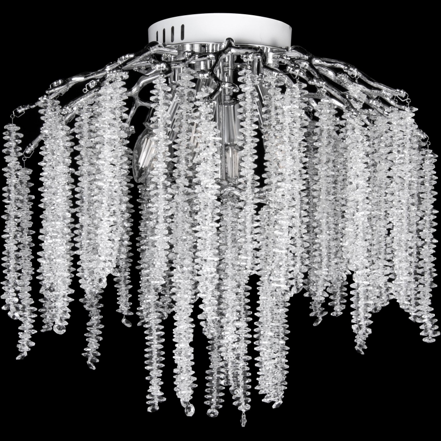 Nadgradni lestenec 6xE14/60W/230V + 3xLED/3W pr. 54 cm sijajni krom