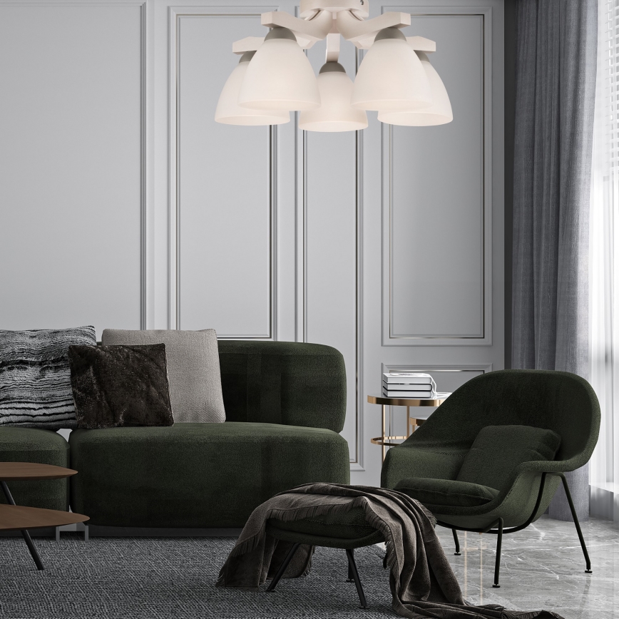 Nadgradni lestenec ADRIANO 5xE27/60W/230V bukev - FSC certifikat
