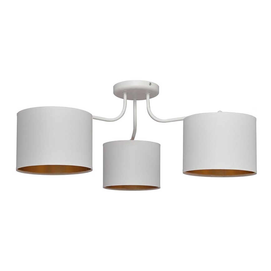 Nadgradni lestenec ALBA 3xE27/15W/230V belo/zlat