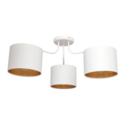 Nadgradni lestenec ALBA 3xE27/15W/230V belo/zlat