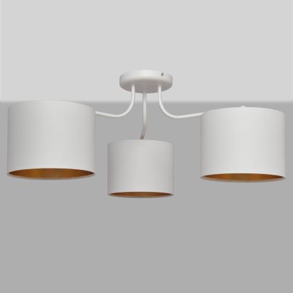 Nadgradni lestenec ALBA 3xE27/15W/230V belo/zlat