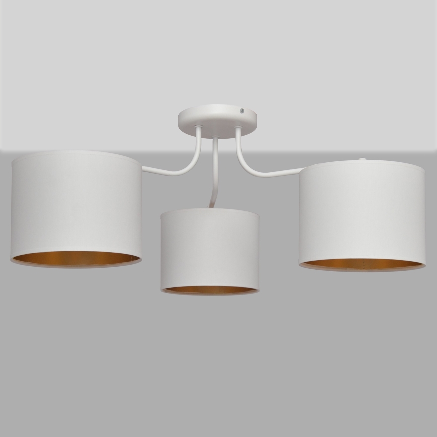 Nadgradni lestenec ALBA 3xE27/15W/230V belo/zlat