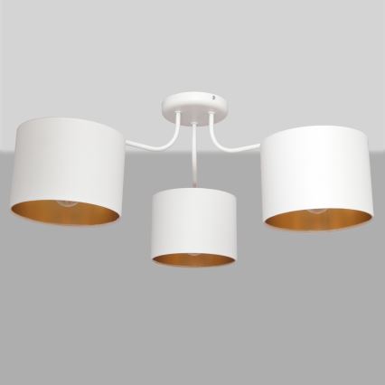 Nadgradni lestenec ALBA 3xE27/15W/230V belo/zlat