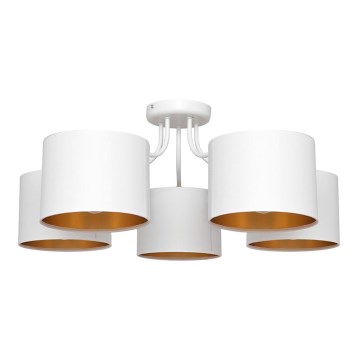 Nadgradni lestenec ALBA 5xE27/15W/230V belo/zlat