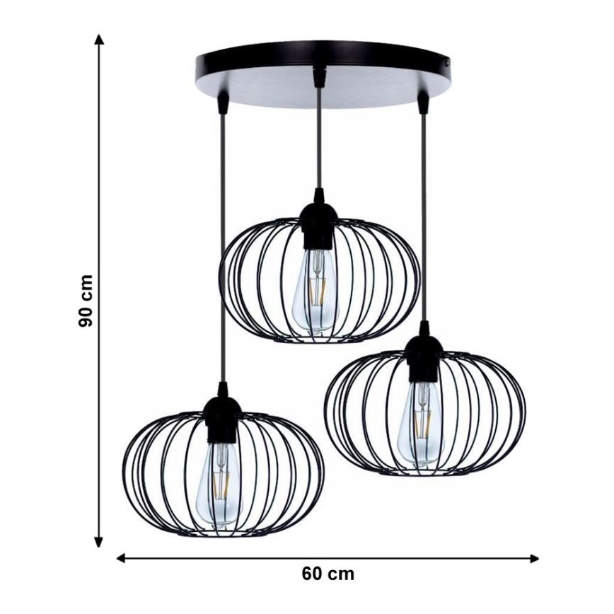 Nadgradni lestenec BOCCA 3xE27/60W/230V