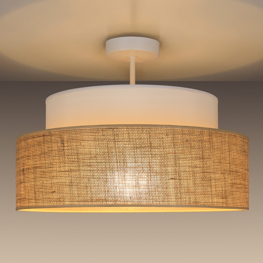 Nadgradni lestenec BOHO 1xE27/60W/230V bela/bež