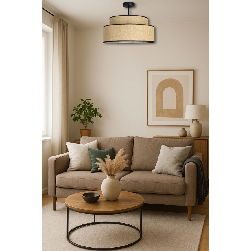 Nadgradni lestenec BOHO 1xE27/60W/230V bež