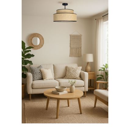 Nadgradni lestenec BOHO 1xE27/60W/230V bež