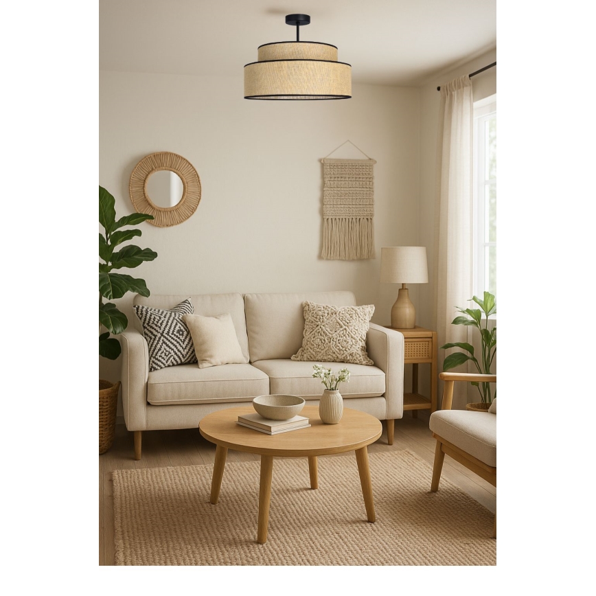 Nadgradni lestenec BOHO 1xE27/60W/230V bež