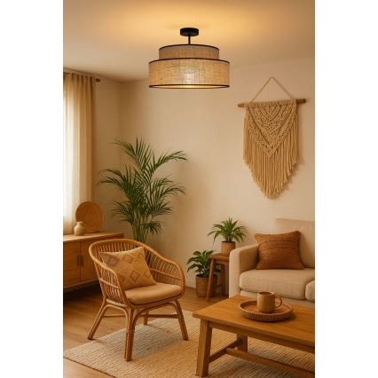 Nadgradni lestenec BOHO 1xE27/60W/230V bež