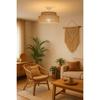 Nadgradni lestenec BOHO 1xE27/60W/230V bež