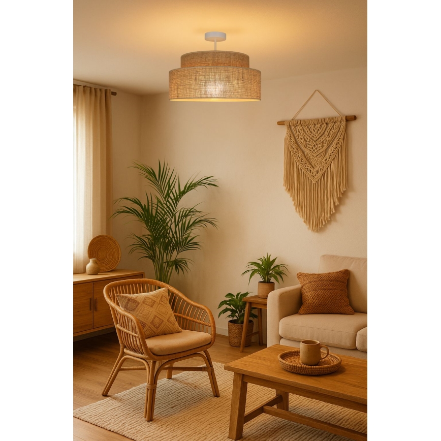 Nadgradni lestenec BOHO 1xE27/60W/230V bež