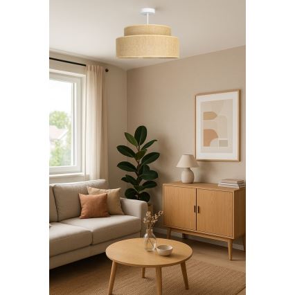 Nadgradni lestenec BOHO 1xE27/60W/230V bež