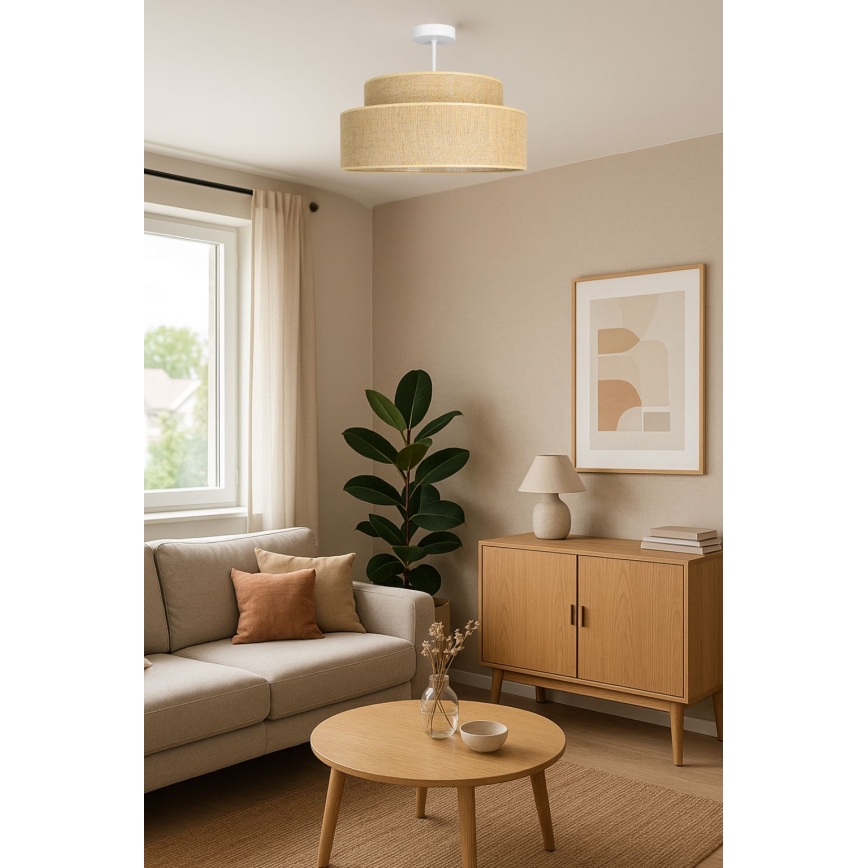 Nadgradni lestenec BOHO 1xE27/60W/230V bež