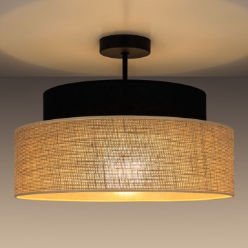 Nadgradni lestenec BOHO 1xE27/60W/230V črna/bež