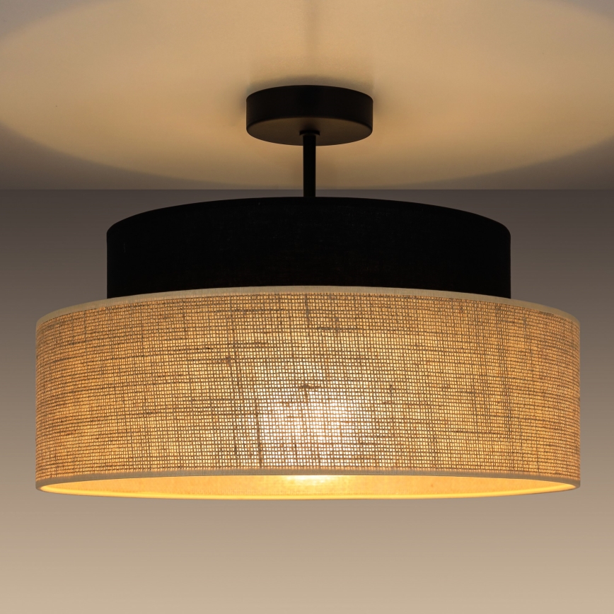 Nadgradni lestenec BOHO 1xE27/60W/230V črna/bež