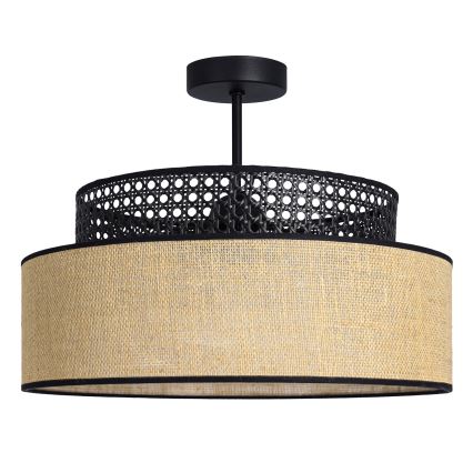 Nadgradni lestenec BOHO 1xE27/60W/230V črna/ratan