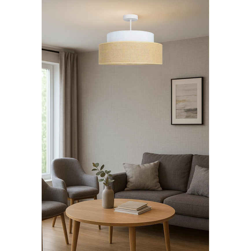 Nadgradni lestenec BOHO 1xE27/60W/230V krem barva/bež