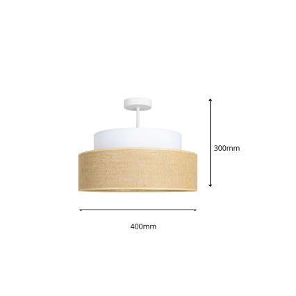 Nadgradni lestenec BOHO 1xE27/60W/230V pr. 40 cm bela/bež