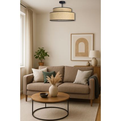 Nadgradni lestenec BOHO 1xE27/60W/230V pr. 40 cm bež
