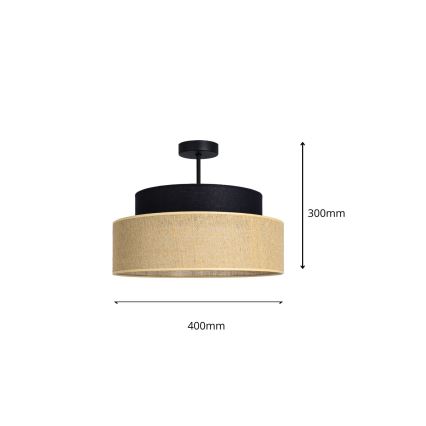 Nadgradni lestenec BOHO 1xE27/60W/230V pr. 40 cm črna/bež