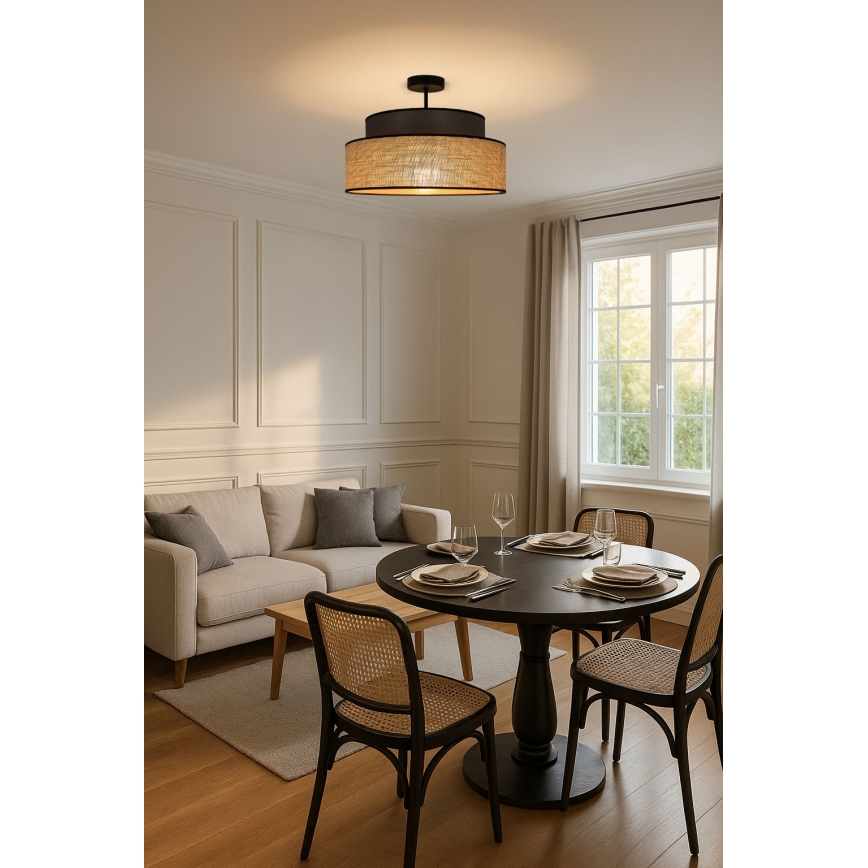 Nadgradni lestenec BOHO 1xE27/60W/230V rjava/bež