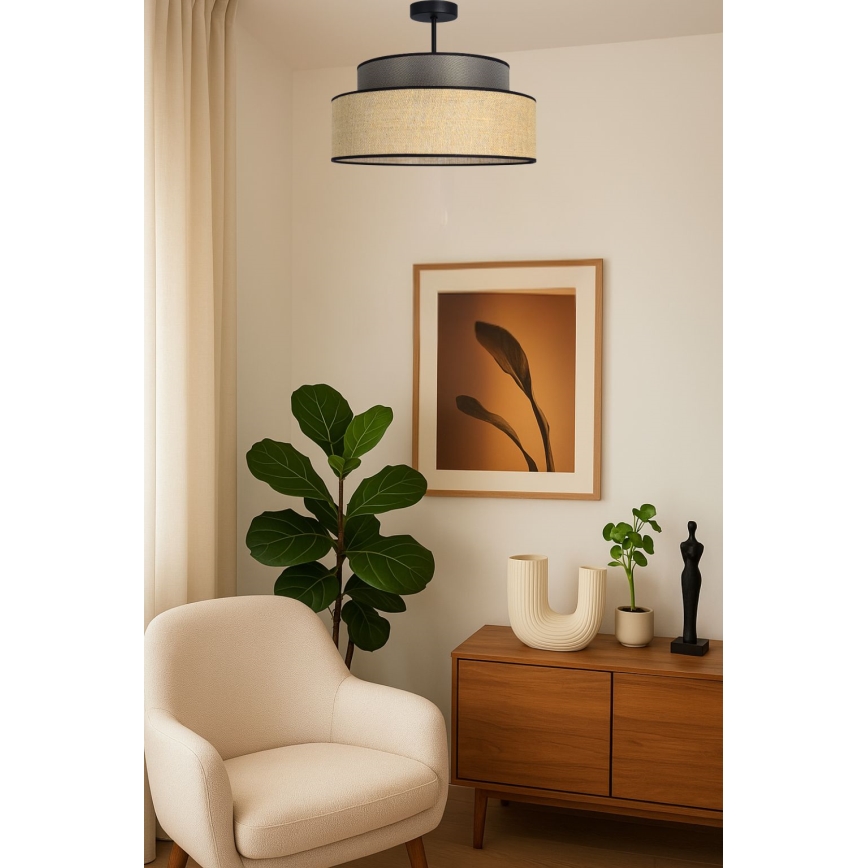 Nadgradni lestenec BOHO 1xE27/60W/230V rjava/bež
