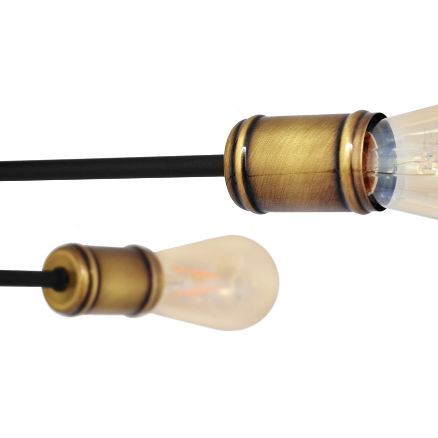 Nadgradni lestenec CAMBRIDGE 6xE27/20W/230V črna/zlata