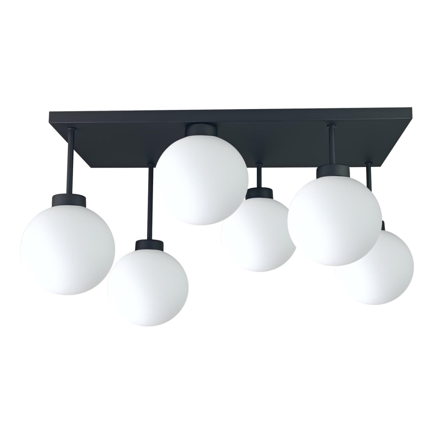 Nadgradni lestenec DEA 6xE14/60W/230V črna/bela