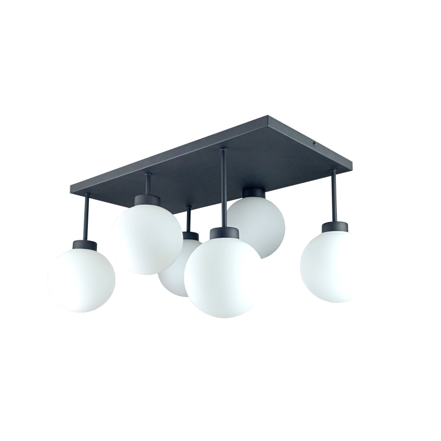 Nadgradni lestenec DEA 6xE14/60W/230V črna/bela