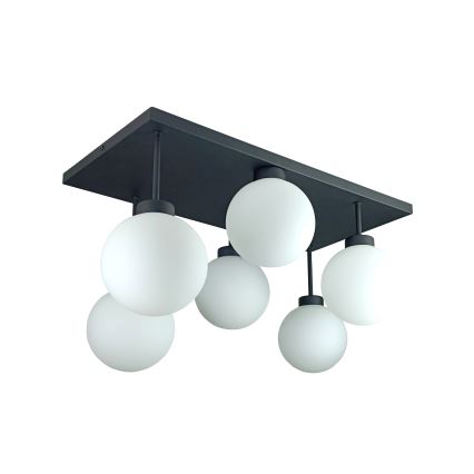 Nadgradni lestenec DEA 6xE14/60W/230V črna/bela