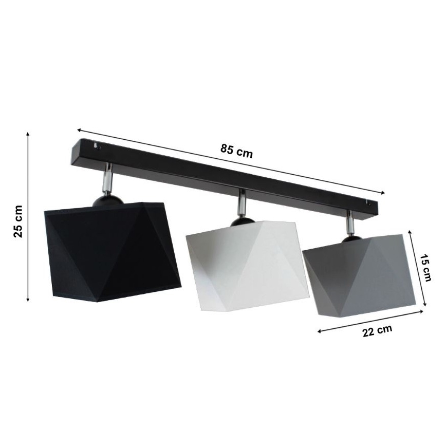 Nadgradni lestenec DIAMENT 3xE27/60W/230V