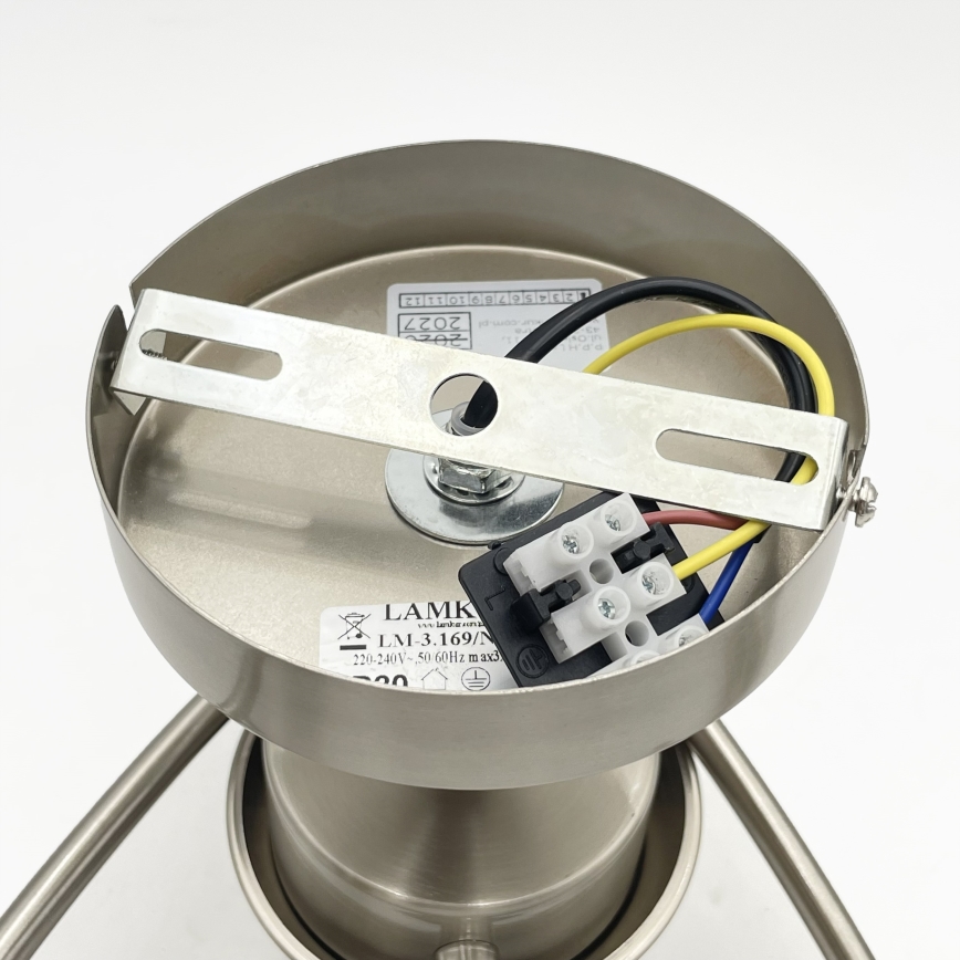 Nadgradni lestenec DONNA 3xE27/60W/230V nikelj